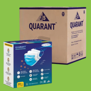 QUARANT 3 Ply Disposable Surgical Face Mask with Adjustable Nose Pin (Free Size, Blue, Pack of 500)