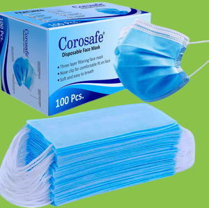Corosafe Mask with Nose Clip 3 Layer Anti - Pollution Non woven Cloth Mask With Melt Blown Fabric Layer 