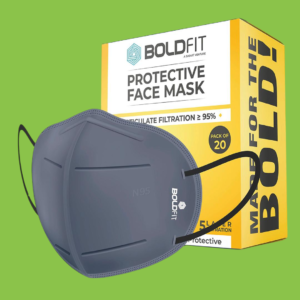 BOLDFIT N95 mask for face Anti Pollution, protective. Third Party Tested by manufacturer at SGS & Ministry of Textiles 8BFXSM4B