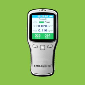 Smiledrive Portable Air Quality Pollution Meter | PM, TVOC, HCHO Monitor